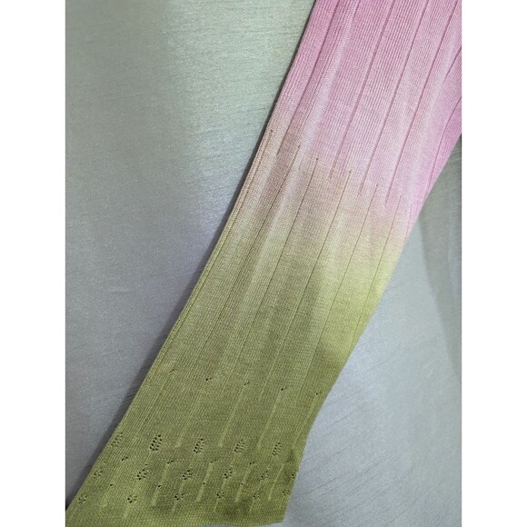 Sigrid Olsen Women's XL WICKED Pink Green Top Lightweight Knit Silk Linen Blend - Picture 9 of 16